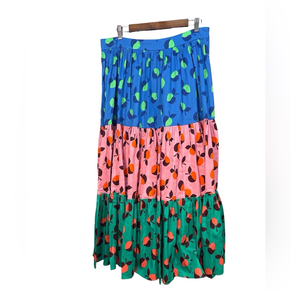 Kate Spade New York Color Block Apple Maxi Skirt MSRP $398 Size 14 - Picture 4 of 6